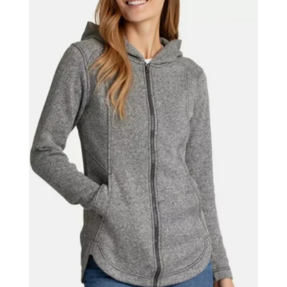 EDDIE BAUER Radiator Fleece Full Zip Hoody Pockets Jacket M Heather Gray